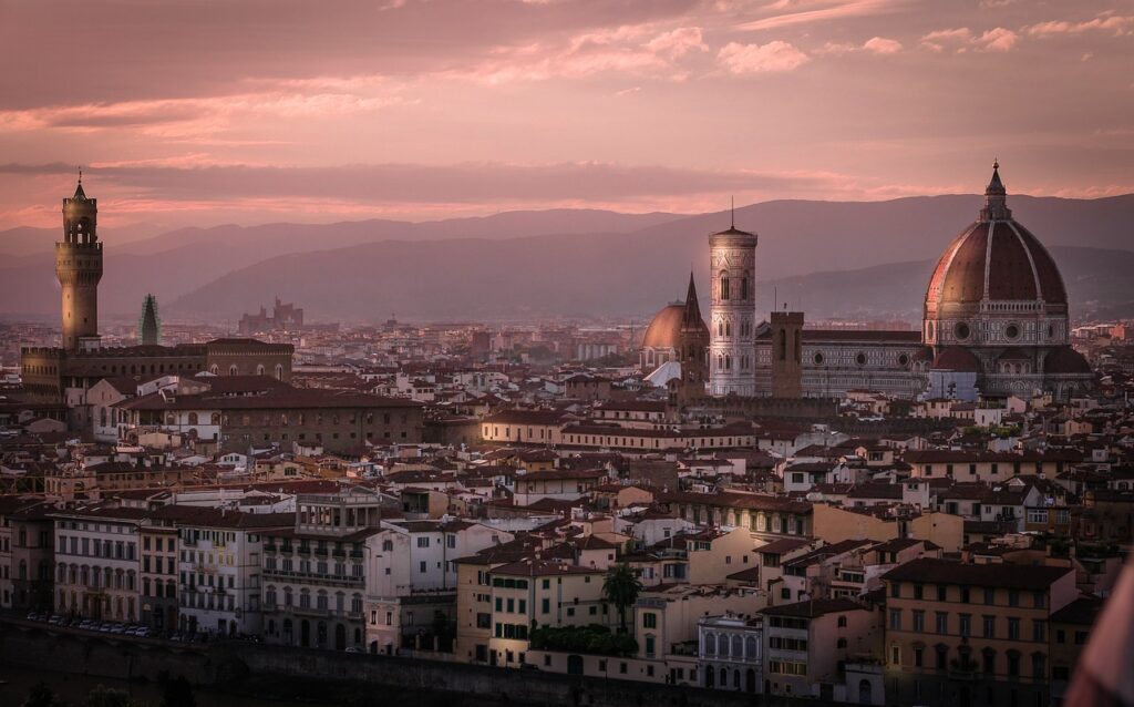 florence, sunset, city