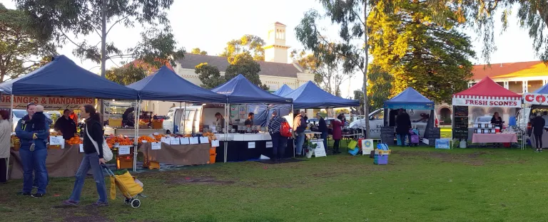 Stalls at the Farmers Market on Manning