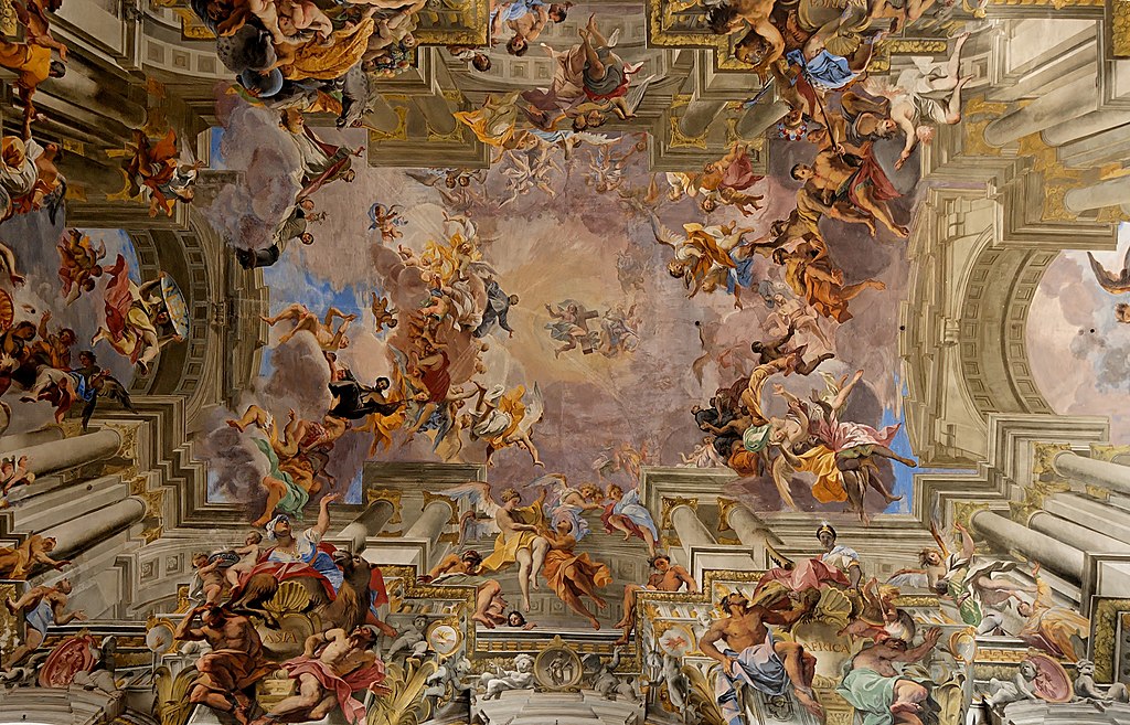 Ceiling fresco with religious figures